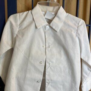 Vintage Toddler White Button Down Shirt Classic Dress Shirt 18 months